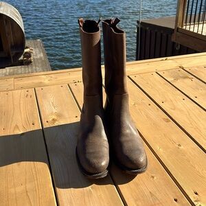 vintage Prada cocoa leather riding boot. Size 40 EU